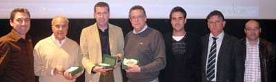 De izquierda a derecha, Alfonso Céspedes, Luis Martínez Fernández, Vicente Lizondo Cortés, Juan Antonio Fernández Marín, Xavi Sarrión, Vicent Dolz y Juan Antonio Sanjuán